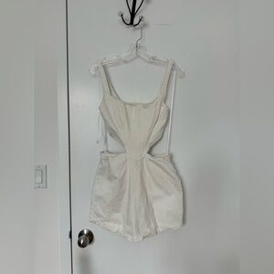 Zara white cut out denim blogger dress